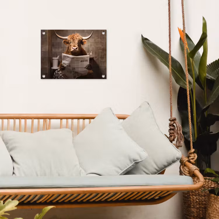 Tuinposter - Schotse hooglander - Krant - Toilet — 5