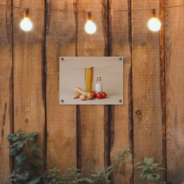 Tuinposter - Spaghetti - Melk - Tomaten - Eieren - Brood — 2