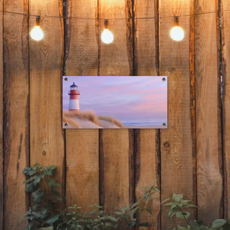 Tuinposter - Vuurtoren - Duinen - Zonsondergang — 2