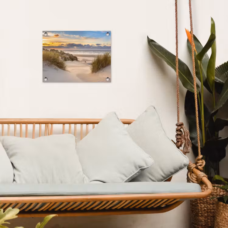 Tuinposter - Strand - Duin - Gras - Zonsondergang - Zee — 5