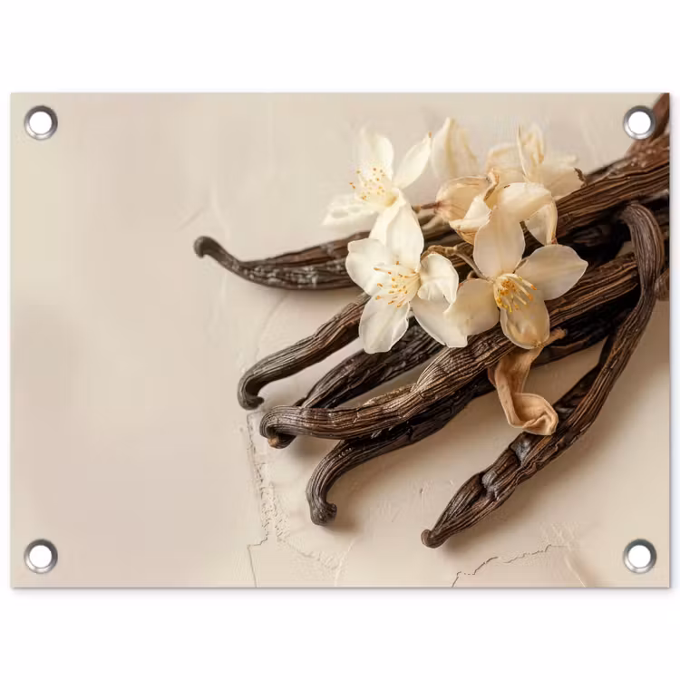 Tuinposter - Vanille - Bloemen - Beige — 1