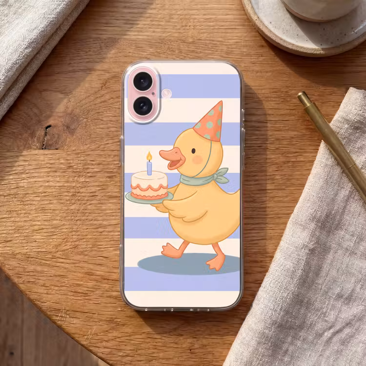 Telefoonhoesje - Vogel - Feest - Taart - Kinder - Illustratie — 2