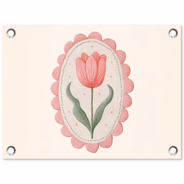 Tuinposter - Tulp - Lijst - Ovaal - Illustratie — 1