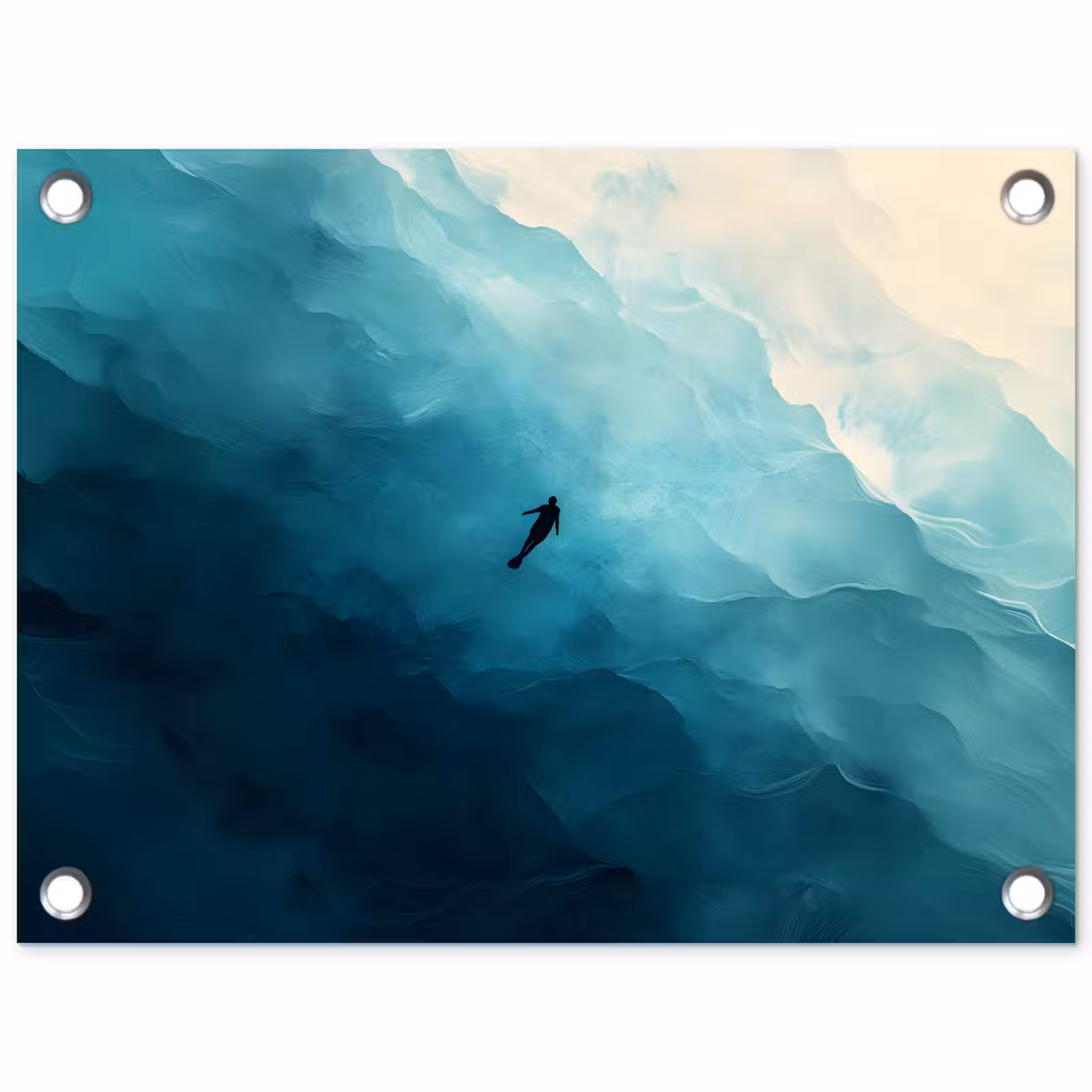 Tuinposter - Zee - Silhouet - Abstract - Blauw — 1
