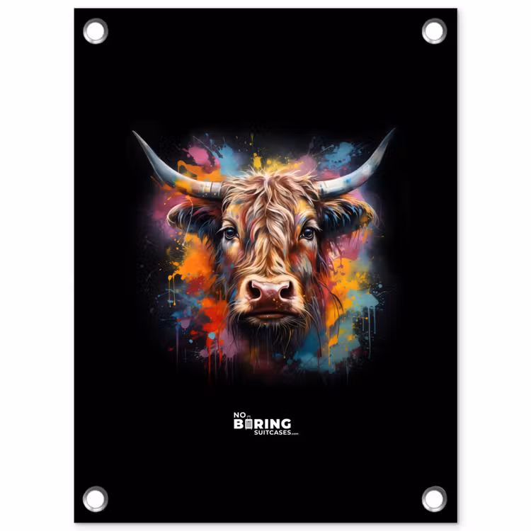 Tuinposter - Schotse hooglander als graffiti art — 1
