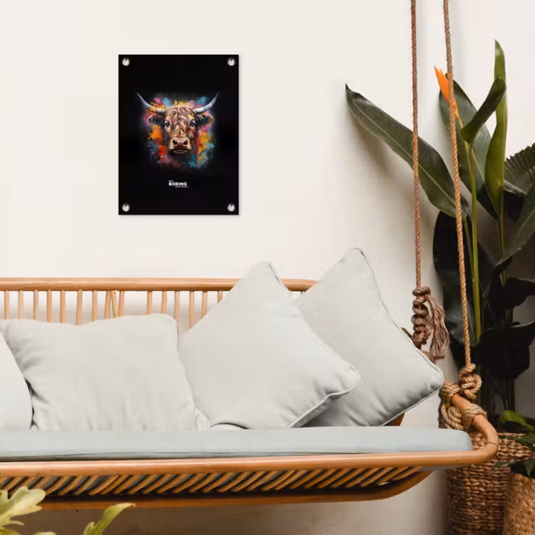 Tuinposter - Schotse hooglander als graffiti art — 5