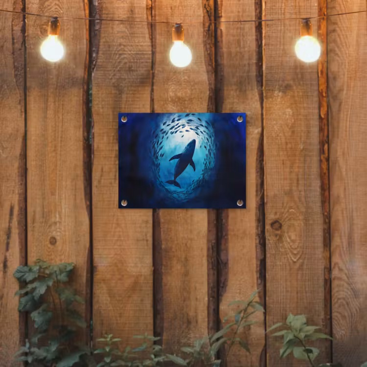 Tuinposter - Walvis - Vissen - Donkerblauw — 2