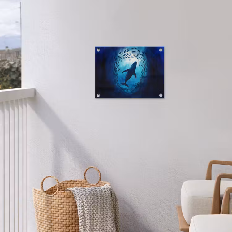 Tuinposter - Walvis - Vissen - Donkerblauw — 3