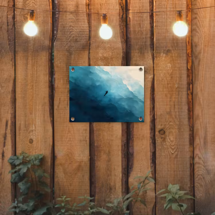 Tuinposter - Zee - Silhouet - Abstract - Blauw — 2