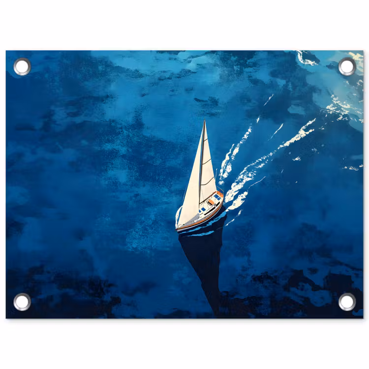 Tuinposter - Zeilboot - Water - Abstract - Schaduw — 1