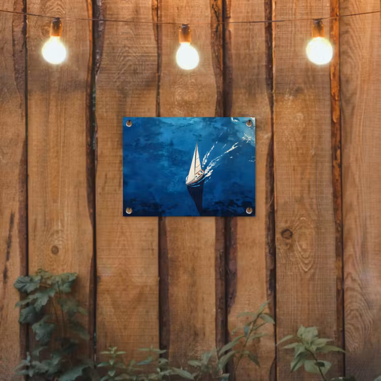 Tuinposter - Zeilboot - Water - Abstract - Schaduw — 2