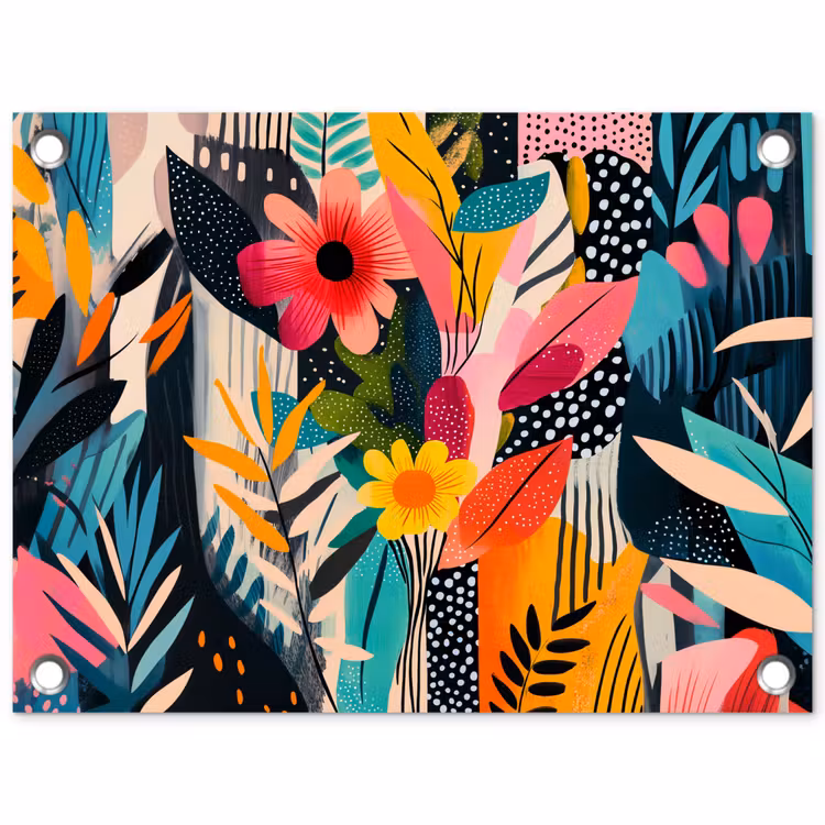 Tuinposter - Schilderij - Abstract - Bloemen - Roze — 1