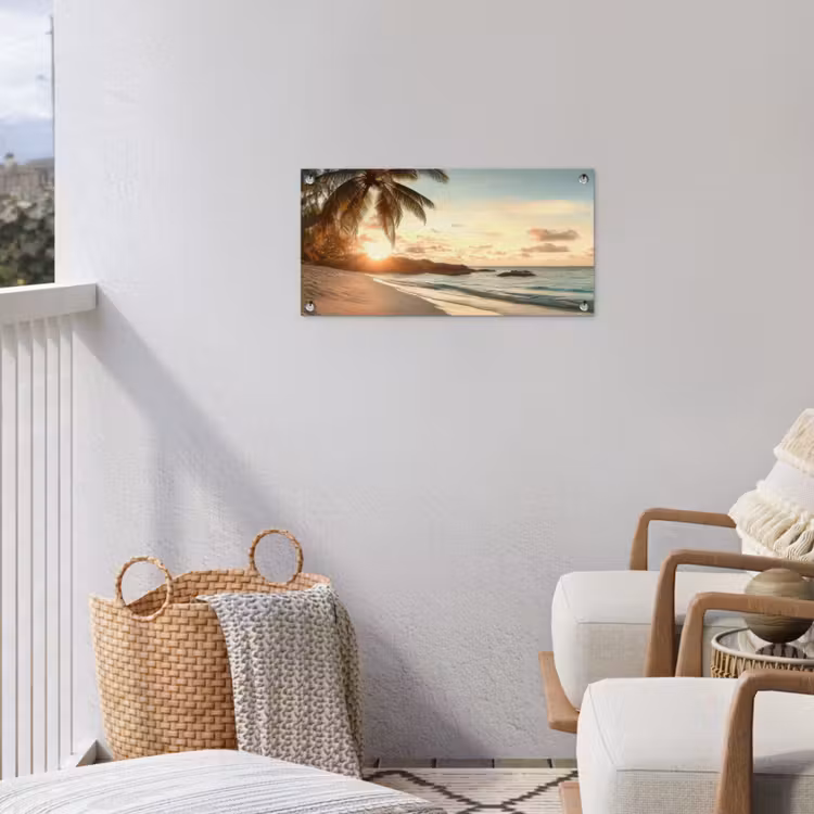 Tuinposter - Strand - Palmbomen - Oceaan - Zonsondergang — 3
