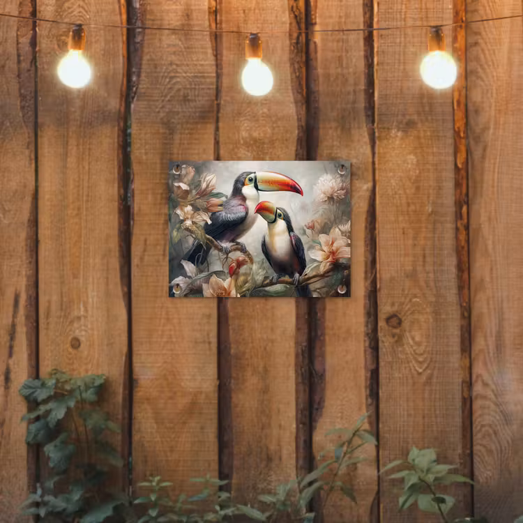 Tuinposter - Toekan - Vogels - Bloemen - Jungle — 2