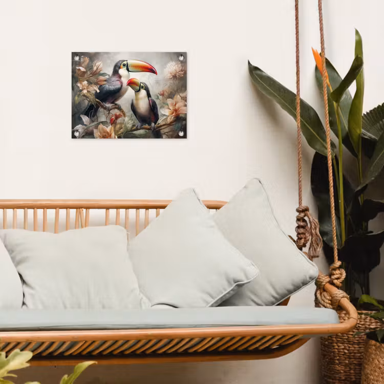 Tuinposter - Toekan - Vogels - Bloemen - Jungle — 5