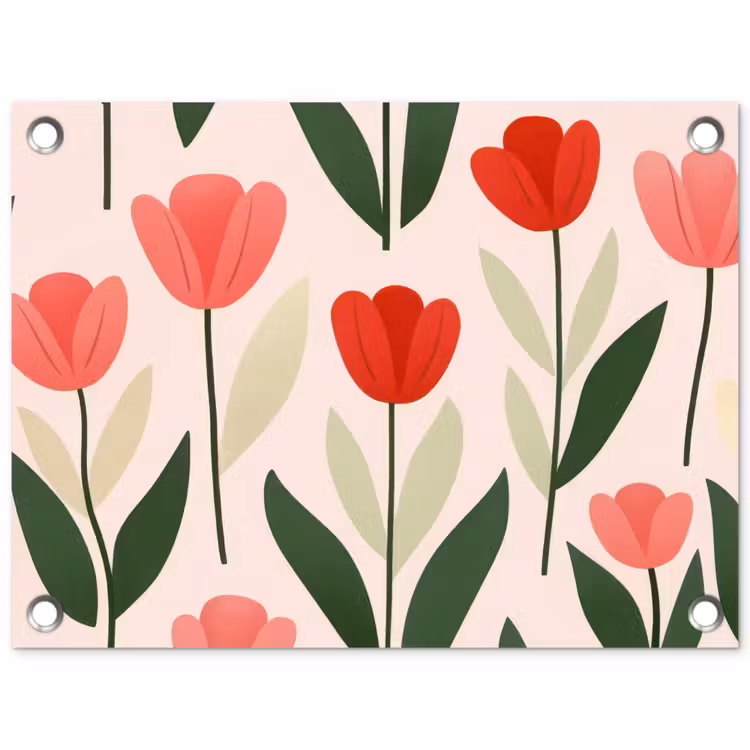 Tuinposter - Tulpen - Modern - Roze — 1