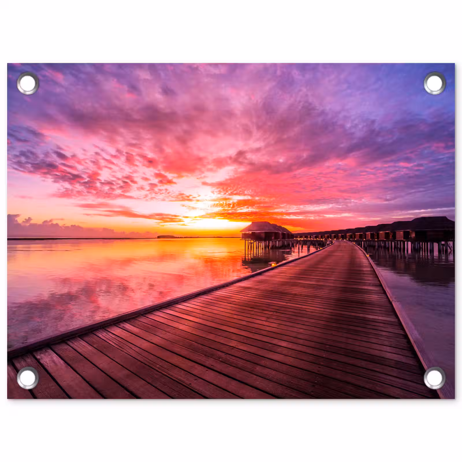 Tuinposter - Steiger - Water - Zon - Roze - Horizon — 1