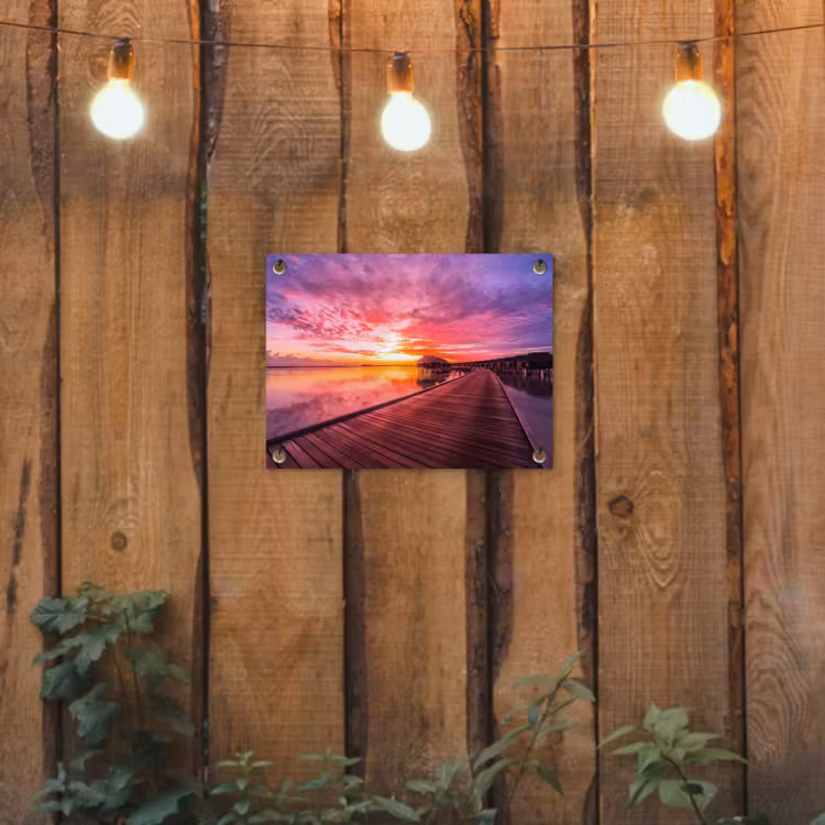Tuinposter - Steiger - Water - Zon - Roze - Horizon — 2