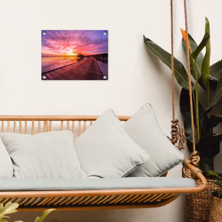 Tuinposter - Steiger - Water - Zon - Roze - Horizon — 5