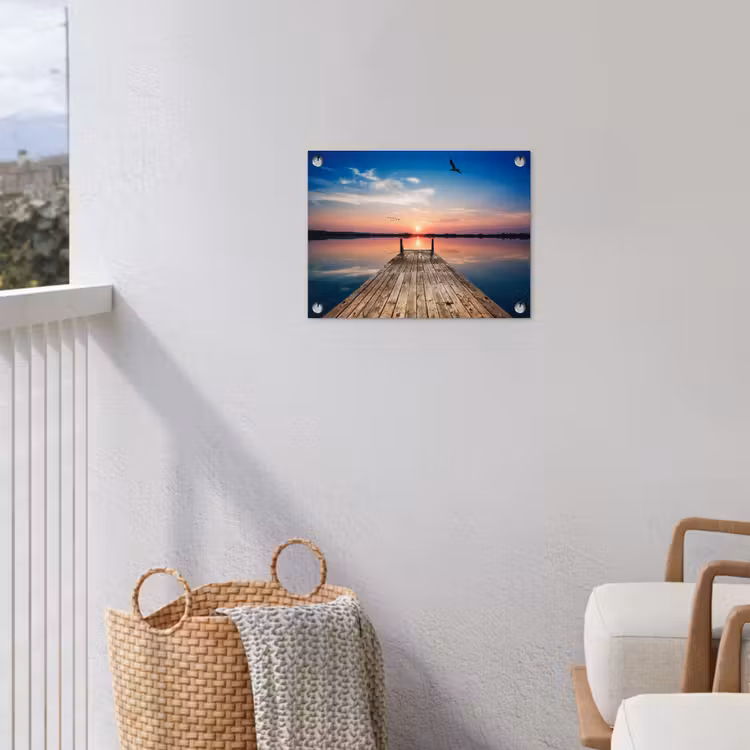 Tuinposter - Steiger - Water - Zonsondergang - Roze - Horizon — 3