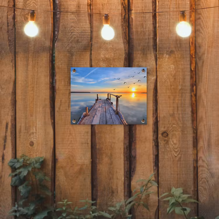 Tuinposter - Water - Steiger - Vogels - Zonsondergang - Horizon — 2