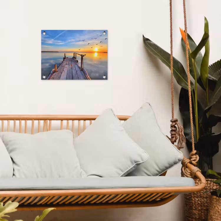 Tuinposter - Water - Steiger - Vogels - Zonsondergang - Horizon — 5