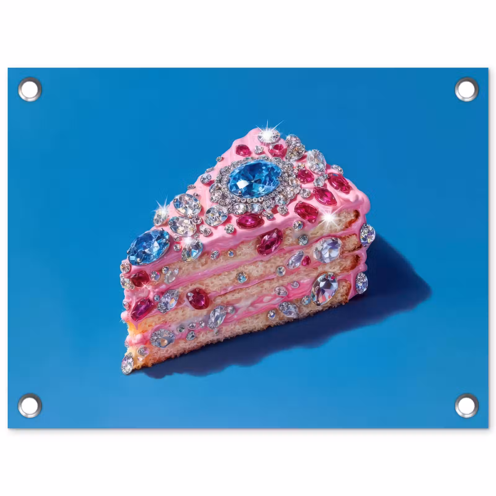 Tuinposter - Taart - Edelstenen - Glitters - Roze — 1