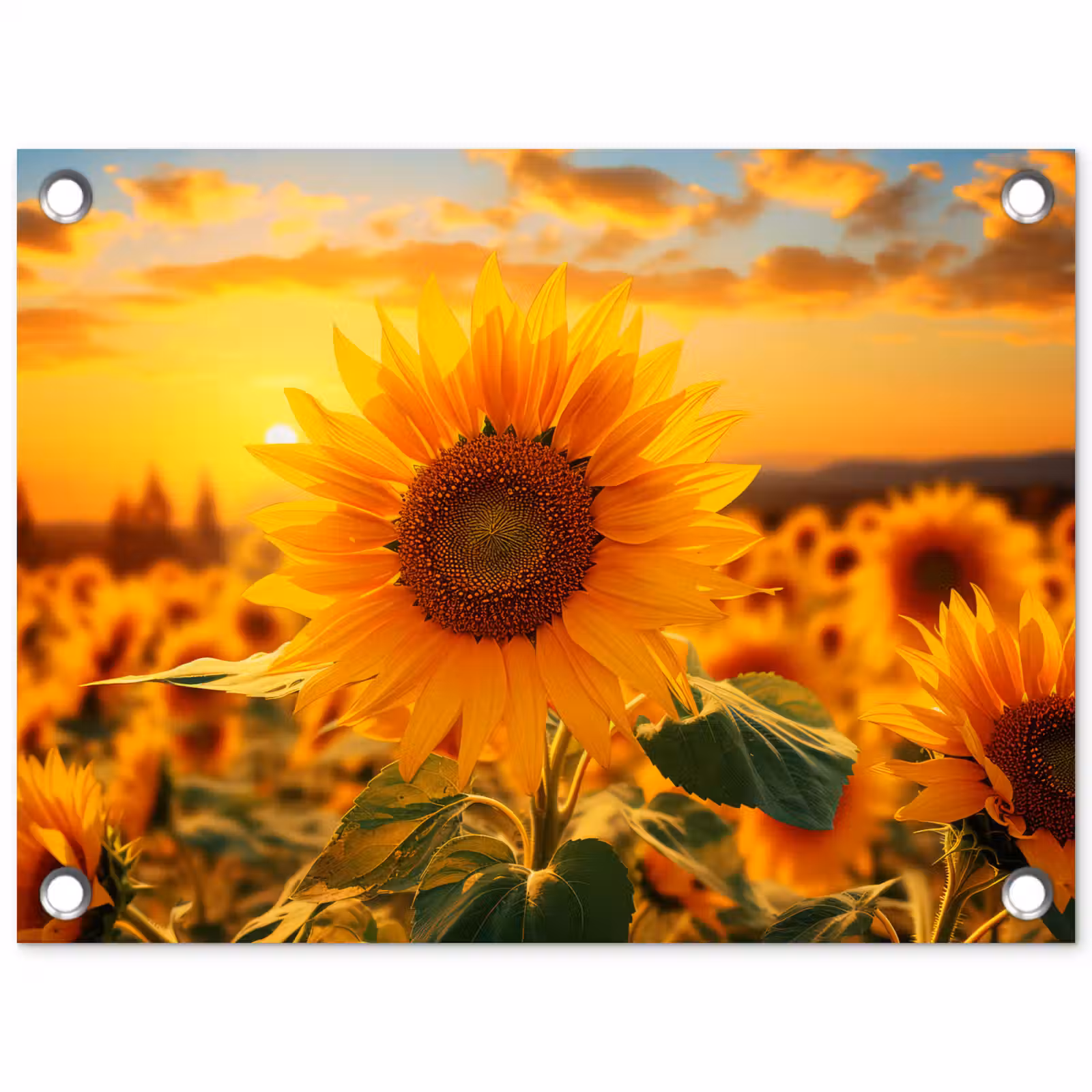 Tuinposter - Zonnebloem in de avondzon — 1