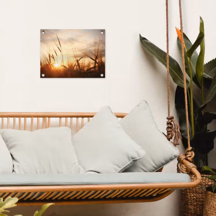 Tuinposter - Riet - Gras - Zonsondergang - Natuur - Horizon — 5