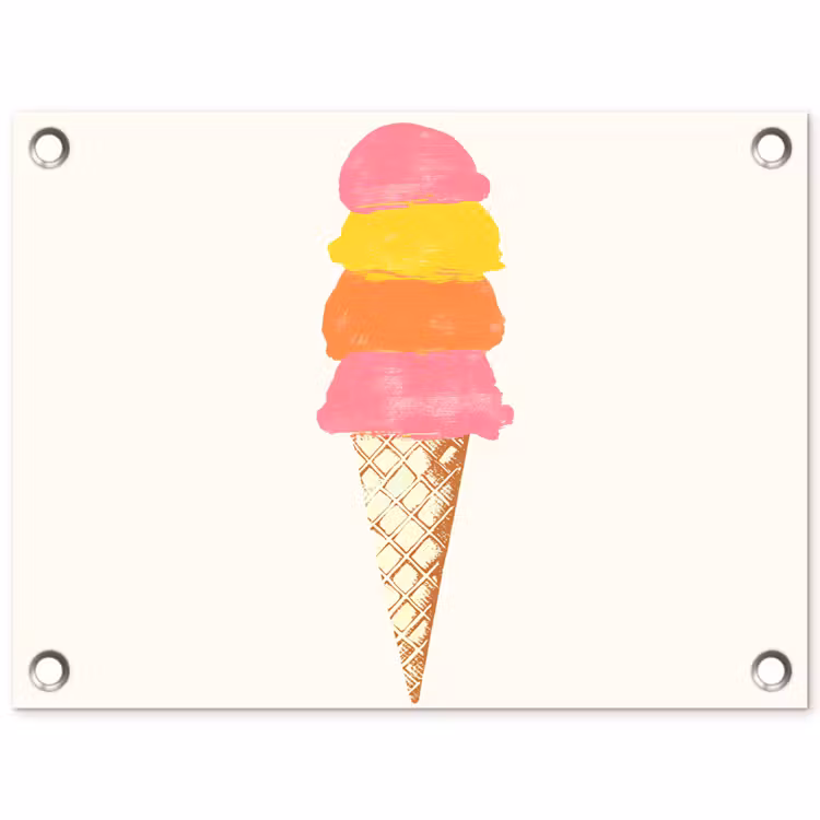 Tuinposter - Schepijs - Hoorntje - Illustratie - Minimalistisch — 1