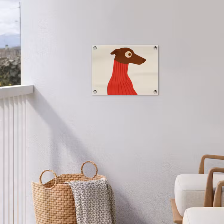 Tuinposter - Silhouet - Hond - Trui - Rood — 3