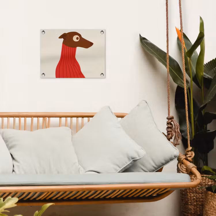 Tuinposter - Silhouet - Hond - Trui - Rood — 5