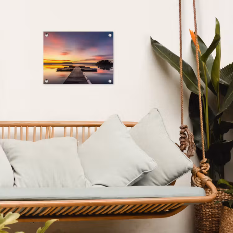 Tuinposter - Steiger - Zonsondergang - Water - Zee - Reflectie — 5