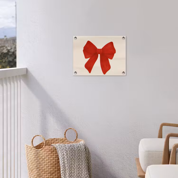 Tuinposter - Strik - Symmetrisch - Rood - Lint — 3