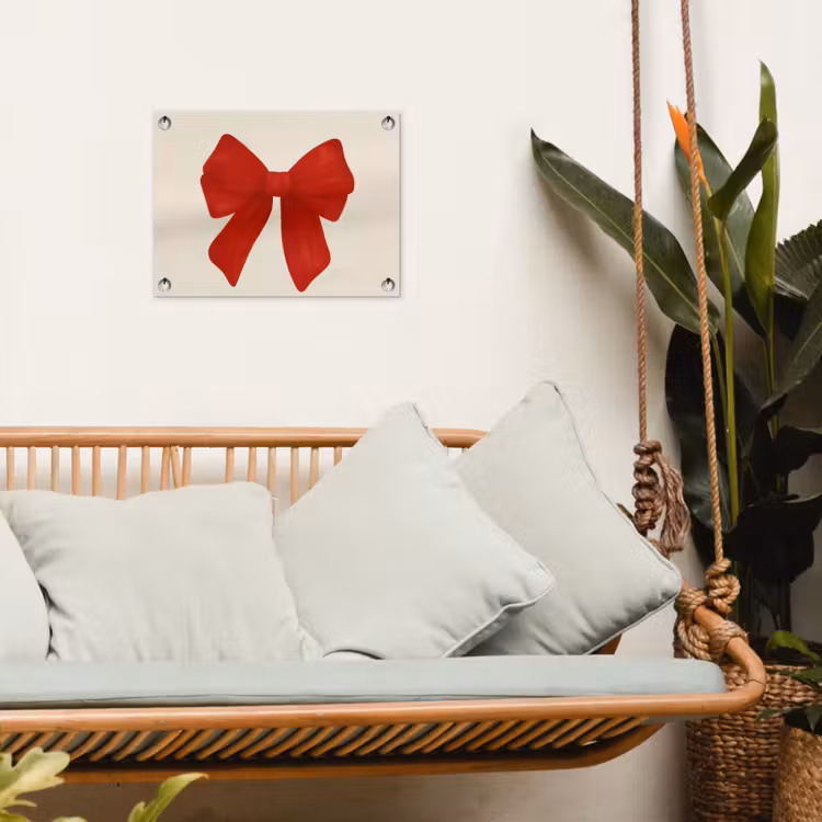 Tuinposter - Strik - Symmetrisch - Rood - Lint — 5