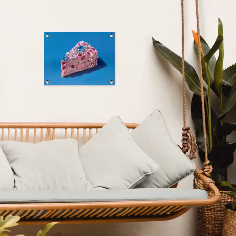 Tuinposter - Taart - Edelstenen - Glitters - Roze — 5
