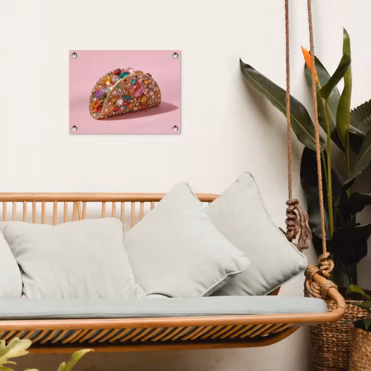 Tuinposter - Taco - Kleurrijk - Edelstenen - Goud — 5
