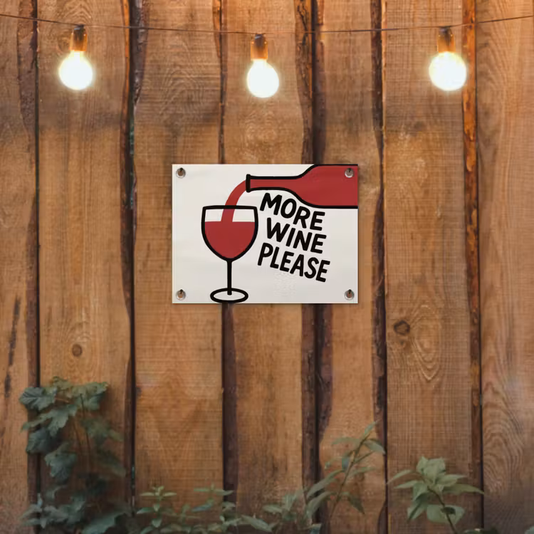 Tuinposter - Wijnfles - Quote - Rood - Glas — 2