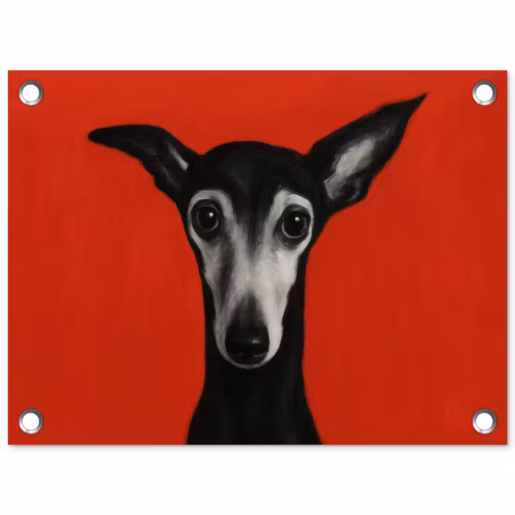 Tuinposter - Windhond - Minimalistisch - Rood — 1