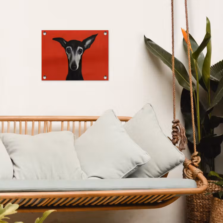 Tuinposter - Windhond - Minimalistisch - Rood — 5