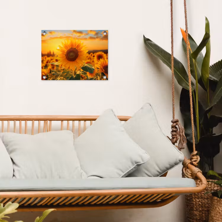 Tuinposter - Zonnebloem in de avondzon — 5
