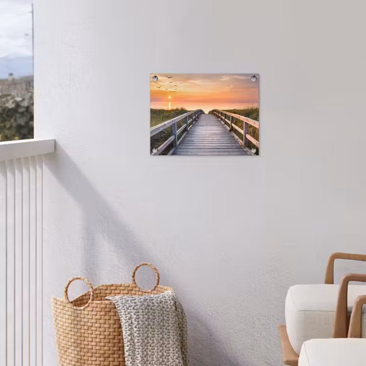 Tuinposter - Zonsonderang - Zee - Pad - Gras - Duin - Vogels — 3
