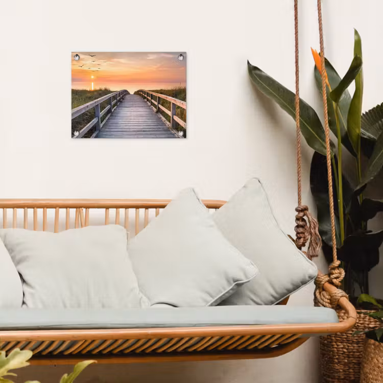 Tuinposter - Zonsonderang - Zee - Pad - Gras - Duin - Vogels — 5