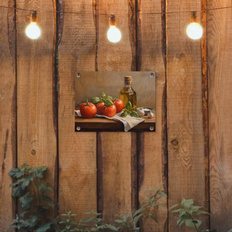 Tuinposter - Tomaten - Olijfolie - Stilleven — 2