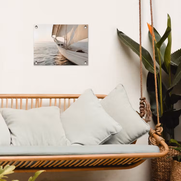 Tuinposter - Zeilboot - Zee - Beige - Zon — 5