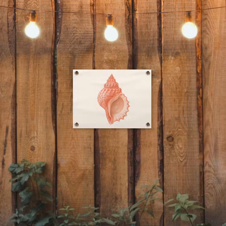 Tuinposter - Schelp - Roze - Structuur — 2