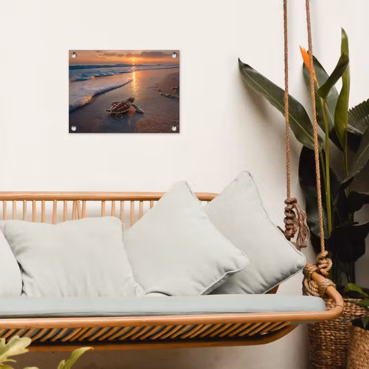 Tuinposter - Schildpad - strand - Zonsondergang — 5
