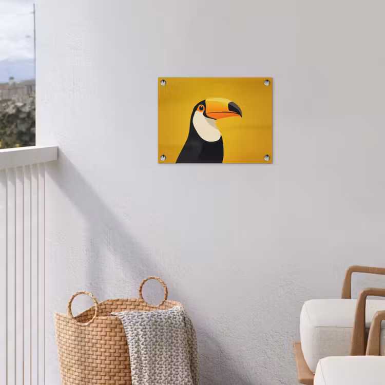 Tuinposter - Toekan - Minimalistisch - Snavel - Oranje — 3