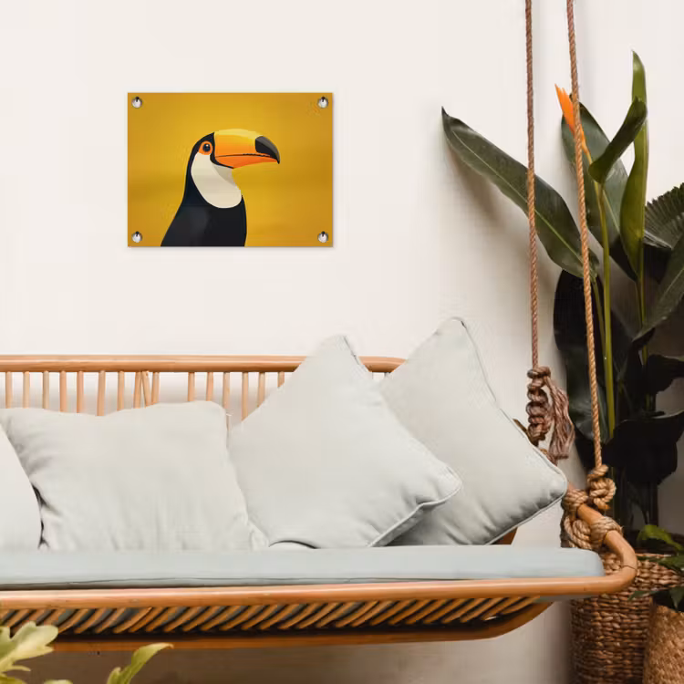 Tuinposter - Toekan - Minimalistisch - Snavel - Oranje — 5
