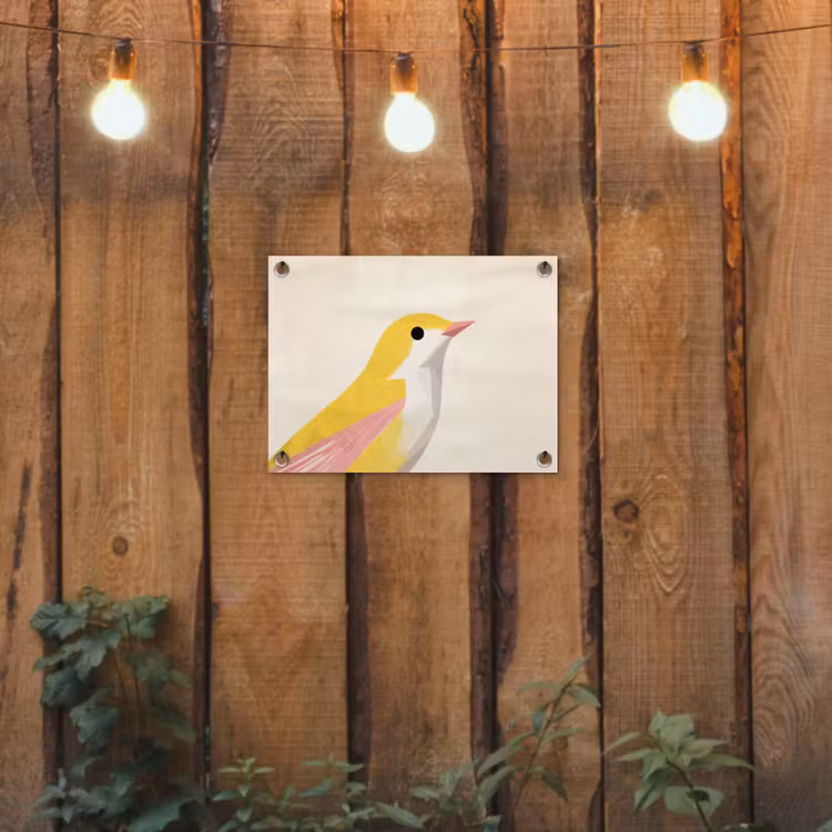 Tuinposter - Vogel - Minimalistisch - Geel — 2